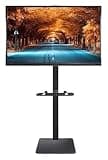 SDVantage Mobile Tv Stand On Wheels, Mobile Tv Cart, Adjustable Heavy Duty Swivel Universal Floor Stands for Plasma Tv