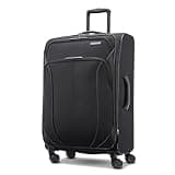 American Tourister 4 KIX 2.0 Expandable Softside Luggage with Spinner Wheels, 24 SPINNER, BLACK