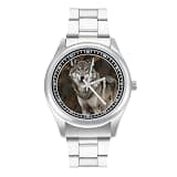 FodPand Mens Stainless Steel 3-Hand Analog Watch Easy Reader 40mm Dial