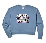 Womens Spirit Never Goes Out of Style - Purple School Color Spirit Comfort Colors Crop Sweatshirt