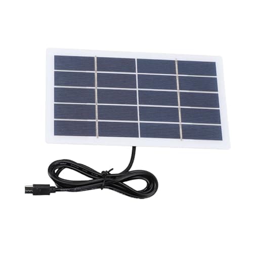 Alomejor Panel, Multi Crystalline Silicon Solar Charger with Type C Port, for Garden Lights Security Cameras Outdoor Camping