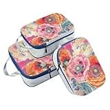 Reusable 3 Set Packing Travel Bags 100% Polyester Bags Organizer For Luggage, Boho Bloom Psychedelic (3 Set)