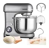Commercial Food Mixer, 10L Stand Mixer with 8 Speeds, Includes Dough Hook, Mixing Hook, and Egg Beater, Ideal for Bakeries, Restaurants, Pizzerias, and Schools