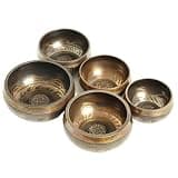 Tibetan Singing Bowls Set Of 5Pc Copper Singing Bowl Hand Hammered Sound Healing Yoga Chanting Meditation Buddhism 8-11.5 Cm