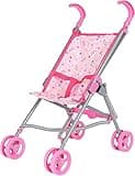 Dream Collection, Doll Stroller - Metal Fold Up and Down Umbrella Stroller for Realistic Pretend Play, Pink - 23”