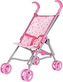 Dream Collection, Doll Stroller - Metal Fold Up and Down Umbrella Stroller for Realistic Pretend Play, Pink - 23”