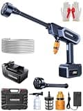 Cordless High-Pressure Washer Kit with 7500mAh Battery, Portable Power Washer with Integrated 4+2 Pump, Battery Operated Pressure Washer with 6-in-1 Nozzle for Car Patio Fence Garden Cleaning