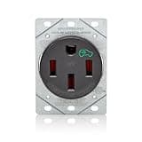 Leviton 50 Amp EV Charging Receptacle/Outlet, Heavy Duty, Weather Resistant, 1450W, Black