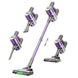 WLOTPO Vacuum Cleaners for Home,Cordless Vacuum Cleaner,Lightweight Stick Vacuum Cordless Rechargeable,Self-Standing Design,LED Touch Screen,Vacuum for Hardwood Floors,Carpet,Pet Hair(Purple Black)