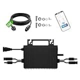 Cosmoxstar 1200W Micro Inverter, 2 MPPT Grid Tie Solar Inverter, WiFi App Control, IP67 Waterproof, 16.4ft AC Cable, Plug and Play Solar Kit for Balcony Solar System