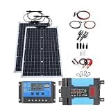 Grade 6000W Solar Kit: Flexible Solar Panels + Smart 12V & Dual-Voltage Inverter (110V/220V) - Home/Camping Ready(220V 6000W kit)