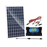 10W Monocrystalline Solar Panel Kit with Controller 12V/24V System, Dual USB Charging and EV, Portable Outdoor Camping Travel(Single board)