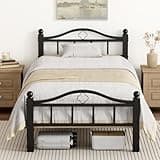 Blbeed Metal Twin XL Bed Frame, Black, No Squeak Heavy-Duty 1500lbs Support & 12" Clearance Storage Tool-Free Setup in 30 Mins No Box Spring Needed