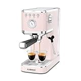 CHULUX Slim Espresso Machine with Milk Frother, 20 Bar Professional Italian Pump Espresso Coffee Machine for Home Cappuccino & Latte Maker, Stainless Steel, Pink