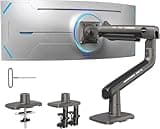 HUANUO TitanLift Heavy Duty Monitor Arm for Screens up to 49", Holds 44 lbs, Aluminum Ultrawide Screen Monitor Mount, Fully Adjustable Single Gaming Desk Mount with Dual C-Clamp, Max VESA 100x100mm