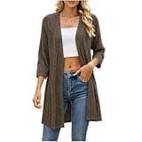 xiaoleilemon Womens Long Cardigan 2026 Fall Lightweight Long Sleeve Open Front Sweater Soft Comfortable Casual Loose Shirt