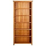 KGHFDVB 6-Tier Oak Bookshelf Rustic Wooden Bookcase with 6 Shelves for Living Room Study Display
