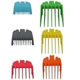 HOTIOGA 6X Professional Cutting Blade Guard for Limural K11S/ Novah HCL-001/ Surker K7S/ K9C/ K9S, Combs Clipper Guides Replacement - 1/16" to 1/2" (Multi-Colored)