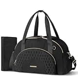 Marscamd Diaper Bag Tote with Changing Pad, Large Crossbody Diaper Bags for Travel with Dual Inner Compartments, Mommy Bag for Hospital, Black