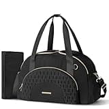 Marscamd Diaper Bag Tote with Changing Pad, Large Crossbody Diaper Bags for Travel with Dual Inner Compartments, Mommy Bag for Hospital, Black