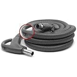 Broan NuTone by Drainvac 30FT Central Vacuum Hose for Electric Powerhead Brush – Crushproof Kink-Resistant Hose and 3-Position On/Off Switch – Fits Most Inlets – Dark Grey
