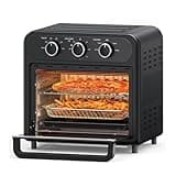 Air Fryer, 1700W 14.8 Quart, 5 In 1 Toaster Oven Countertop, Oil-Less Cooking, Stainless Steel, Black - No Mess, No Fuss Cleaning, 5 Modes To Cook Everything