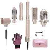 Mythsight StyleVibe 6-in-1 Air Styler, Hair Dryer & Blow Dryer Brush with Travel Bag - Auto Wrap Curls (L/R), Fast Drying, Thermal Round Brush for Smooth Blowouts & Frizz-Free Volume, No Heat Damage