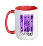 Purple Keep That Same Energy v2 Purple Graphic Ceramic Mug, Red/White, 15oz