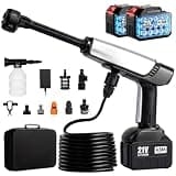 Cordless Pressure Washer Battery Powered,Portable Power Washer with 2pcs 4.5Ah Battery&Charger & 6-in-1 Nozzle (one Size)