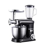 Multifunctional Kitchen Appliance,Dough Blender Stand Mixer,Juicer Blender Mixer,with Stainless Steel 6L Mixing Bowl&Abs Metal Edging Body,Max Power 1500W Blender for Home Use (Black)