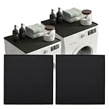 2 PC Washer and Dryer Topper Protector Mat 25"x25", Laundry Washing Machine Top Cover Non-Slip, Waterproof, Silicone Large Washer and Dryer Covers for Top, (Dark-Grey Onyx) Dryer Top Protector Mat