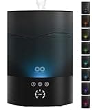 Everlasting Comfort 2.5L Top Fill Humidifier for Bedroom – Quiet, Easy to Fill & Clean, 24HR Runtime, Night Lights, Timer, Ultrasonic Cool Mist, Auto Shut-Off for Indoor Use - Black