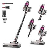 Clinkal Cordless Vacuum Cleaner: Powerful Suction Vacuum with Anti-Tangle Brush, Rechargeable Vacuum for Pet Hair, Low-Pile Carpet and Hardwood Floor-Purple 23