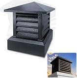 SICWEDIM Rainproof Aluminum Alloy Chimney Cap 10-26in - Tapered Top & Louvre Design, No Screws Needed, Ideal Fireplace Cover for Outdoor Use (13.8in)