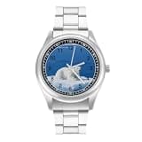 FodPand Analog Men Stainless Steel Band Watch Big Face Silver Wristwatch