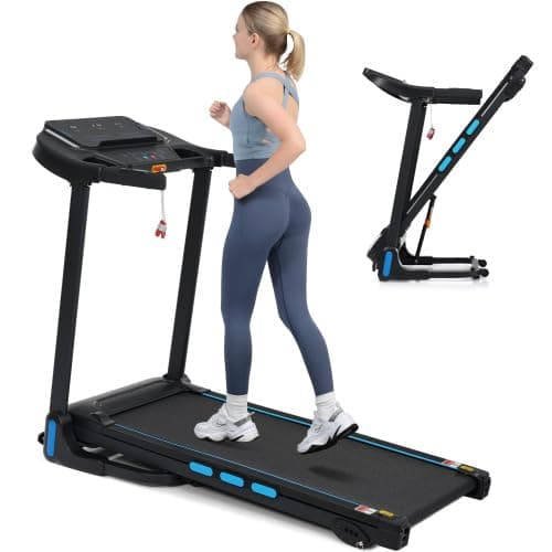 Treadmill Walking Pad Electric Foldable | 3.5HP Hydraulic Auto Incline 350Lbs Capacity | 10MPH Heart Rate Bluetooth Type C | Compact Small Spaces Home Gym