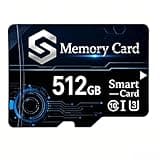 512GB TF Card High Speed Memory Card with Adapter, UHS-I Class 10 for Dash Cam, Security Camera, Car Audio System, Tablets and Mobile Phones