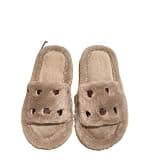QHEVLXQI Popular Love Mao Mao Slippers Women's Autumn And Winter Home Thickened Warm Floor Cotton Slippers(C,6.5-7)