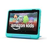 Amazon Fire HD 8 Kids Pro tablet, ages 6-12. Bright 8" HD screen, includes ad-free content, parental controls, 13-hr battery, slim case for older kids, 64GB, Hello Teal, (2024 release)