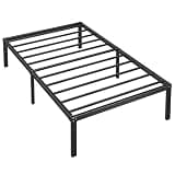 Chroark Metal Platform Bed Frame Twin Size, 18 Inch Height with Heavy Duty Steel Support, No Box Spring Needed, Easy Assembly and Underbed Storage,Black