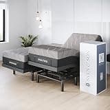 Sven & Son Harmony Adjustable Bed Base, Head and Foot Lift, Massage, Under-Bed Lights, USB, Gel Memory, Zero Gravity Smart Frame - Split King + 14 inch Hybrid Spring Matt (Medium Soft)