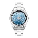 FodPand Analog Men Stainless Steel Band Watch Big Face Silver Wristwatch