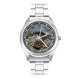 FodPand Analog Men Stainless Steel Band Watch Big Face Silver Wristwatch