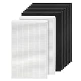 HPA100 Filter Replacement HRF-ARVP100 for Honeywell HEPA HPA100 Series Air Purifier, HPA094, HPA104, HPA105 HPA3100, HPA5100 Series, 2 HEPA R and 8 Precut Carbon Pre-Filters A