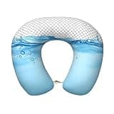 Qewfoju Neck Pillows for Sleeping Memory Foam Travel Pillows U Shaped Travel Neck Pillow Soft Headrest Pillow Suitable for Planes Car Office - Crystal Clear Water Splash