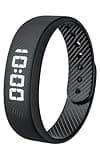 Gosasa Lightweight LED Digital Sport Watch Splash Resistant Pedometer with Vibrating Alarm USB Rechargeable Silicone Wristband for Men & Women (Black)