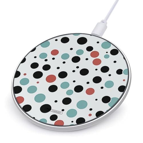 Polka Dot Wireless Charger 10W Fast Charging Pad Anti-Slip Qi Certified Wireless Charging Pad Charging Station Portable Phone Charger for All Wireless Charging Smartphone