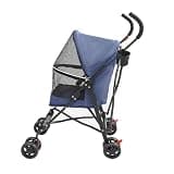 4 Wheels Pet Stroller, Dog and Cat Foldable Strollers, Breathable Mesh Canopy, Lightweight Travel Stroller, Pet Carrying Cart for Walks Outings Shopping