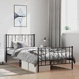 MBDRKVGF Metal Bed Frame Twin Size, Heavy Duty Steel Platform Bed with Headboard and Footboard, Under Bed Storage, Black, 39.4x78.7 Inch
