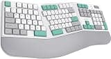 RAGNOK Ergonomic Mechanical Keyboard Split Keyboard Wireless with RGB Backlight, Wrist Rest, Rechargeable, 3-Pin Hot Swappable, Control Knob, 2.4 GHz/Bluetooth/USB-C Wired for Win Mac PC